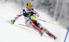 Marcel Hirscher of Austria skiing in the first run of the men slalom race of Audi FIS Alpine skiing World cup on Sljeme above Zagreb, Croatia. Men Snow Queen Trophy slalom race of Audi FIS Alpine skiing World cup season 2014-2015, was held on Tuesday, 6th of January 2015 on Sljeme above Zagreb, Croatia.
