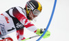 Marcel Hirscher of Austria skiing in the first run of the men slalom race of Audi FIS Alpine skiing World cup on Sljeme above Zagreb, Croatia. Men Snow Queen Trophy slalom race of Audi FIS Alpine skiing World cup season 2014-2015, was held on Tuesday, 6th of January 2015 on Sljeme above Zagreb, Croatia.
