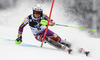 Henrik Kristoffersen of Norway skiing in the first run of the men slalom race of Audi FIS Alpine skiing World cup on Sljeme above Zagreb, Croatia. Men Snow Queen Trophy slalom race of Audi FIS Alpine skiing World cup season 2014-2015, was held on Tuesday, 6th of January 2015 on Sljeme above Zagreb, Croatia.
