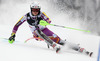 Henrik Kristoffersen of Norway skiing in the first run of the men slalom race of Audi FIS Alpine skiing World cup on Sljeme above Zagreb, Croatia. Men Snow Queen Trophy slalom race of Audi FIS Alpine skiing World cup season 2014-2015, was held on Tuesday, 6th of January 2015 on Sljeme above Zagreb, Croatia.
