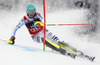 Felix Neureuther of Germany skiing in the first run of the men slalom race of Audi FIS Alpine skiing World cup on Sljeme above Zagreb, Croatia. Men Snow Queen Trophy slalom race of Audi FIS Alpine skiing World cup season 2014-2015, was held on Tuesday, 6th of January 2015 on Sljeme above Zagreb, Croatia.

