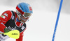 Stefano Gross of Italy skiing in the first run of the men slalom race of Audi FIS Alpine skiing World cup on Sljeme above Zagreb, Croatia. Men Snow Queen Trophy slalom race of Audi FIS Alpine skiing World cup season 2014-2015, was held on Tuesday, 6th of January 2015 on Sljeme above Zagreb, Croatia.
