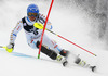  skiing in the first run of the men slalom race of Audi FIS Alpine skiing World cup on Sljeme above Zagreb, Croatia. Men Snow Queen Trophy slalom race of Audi FIS Alpine skiing World cup season 2014-2015, was held on Tuesday, 6th of January 2015 on Sljeme above Zagreb, Croatia.
