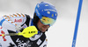 Markus Larsson of Sweden skiing in the first run of the men slalom race of Audi FIS Alpine skiing World cup on Sljeme above Zagreb, Croatia. Men Snow Queen Trophy slalom race of Audi FIS Alpine skiing World cup season 2014-2015, was held on Tuesday, 6th of January 2015 on Sljeme above Zagreb, Croatia.
