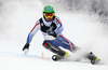  skiing in the first run of the men slalom race of Audi FIS Alpine skiing World cup on Sljeme above Zagreb, Croatia. Men Snow Queen Trophy slalom race of Audi FIS Alpine skiing World cup season 2014-2015, was held on Tuesday, 6th of January 2015 on Sljeme above Zagreb, Croatia.

