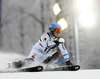 Jens Byggmark of Sweden skiing in the first run of the men slalom race of Audi FIS Alpine skiing World cup on Sljeme above Zagreb, Croatia. Men Snow Queen Trophy slalom race of Audi FIS Alpine skiing World cup season 2014-2015, was held on Tuesday, 6th of January 2015 on Sljeme above Zagreb, Croatia.
