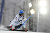 Axel Baeck of Sweden skiing in the first run of the men slalom race of Audi FIS Alpine skiing World cup on Sljeme above Zagreb, Croatia. Men Snow Queen Trophy slalom race of Audi FIS Alpine skiing World cup season 2014-2015, was held on Tuesday, 6th of January 2015 on Sljeme above Zagreb, Croatia.
