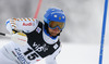 Axel Baeck of Sweden skiing in the first run of the men slalom race of Audi FIS Alpine skiing World cup on Sljeme above Zagreb, Croatia. Men Snow Queen Trophy slalom race of Audi FIS Alpine skiing World cup season 2014-2015, was held on Tuesday, 6th of January 2015 on Sljeme above Zagreb, Croatia.

