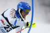 Anton Lahdenperae of Sweden skiing in the first run of the men slalom race of Audi FIS Alpine skiing World cup on Sljeme above Zagreb, Croatia. Men Snow Queen Trophy slalom race of Audi FIS Alpine skiing World cup season 2014-2015, was held on Tuesday, 6th of January 2015 on Sljeme above Zagreb, Croatia.
