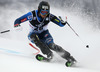 David Chodounsky of USA skiing in the first run of the men slalom race of Audi FIS Alpine skiing World cup on Sljeme above Zagreb, Croatia. Men Snow Queen Trophy slalom race of Audi FIS Alpine skiing World cup season 2014-2015, was held on Tuesday, 6th of January 2015 on Sljeme above Zagreb, Croatia.
