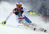 Ramon Zenhaeusern of Switzerland skiing in the first run of the men slalom race of Audi FIS Alpine skiing World cup on Sljeme above Zagreb, Croatia. Men Snow Queen Trophy slalom race of Audi FIS Alpine skiing World cup season 2014-2015, was held on Tuesday, 6th of January 2015 on Sljeme above Zagreb, Croatia.
