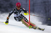 Joonas Rasanen of Finland skiing in the first run of the men slalom race of Audi FIS Alpine skiing World cup on Sljeme above Zagreb, Croatia. Men Snow Queen Trophy slalom race of Audi FIS Alpine skiing World cup season 2014-2015, was held on Tuesday, 6th of January 2015 on Sljeme above Zagreb, Croatia.
