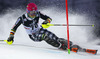 Jens Henttinen of Finland skiing in the first run of the men slalom race of Audi FIS Alpine skiing World cup on Sljeme above Zagreb, Croatia. Men Snow Queen Trophy slalom race of Audi FIS Alpine skiing World cup season 2014-2015, was held on Tuesday, 6th of January 2015 on Sljeme above Zagreb, Croatia.
