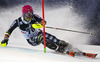 Jens Henttinen of Finland skiing in the first run of the men slalom race of Audi FIS Alpine skiing World cup on Sljeme above Zagreb, Croatia. Men Snow Queen Trophy slalom race of Audi FIS Alpine skiing World cup season 2014-2015, was held on Tuesday, 6th of January 2015 on Sljeme above Zagreb, Croatia.
