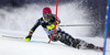 Jens Henttinen of Finland skiing in the first run of the men slalom race of Audi FIS Alpine skiing World cup on Sljeme above Zagreb, Croatia. Men Snow Queen Trophy slalom race of Audi FIS Alpine skiing World cup season 2014-2015, was held on Tuesday, 6th of January 2015 on Sljeme above Zagreb, Croatia.
