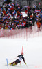 Ivica Kostelic of Croatia skiing in the first run of the men slalom race of Audi FIS Alpine skiing World cup on Sljeme above Zagreb, Croatia. Men Snow Queen Trophy slalom race of Audi FIS Alpine skiing World cup season 2014-2015, was held on Tuesday, 6th of January 2015 on Sljeme above Zagreb, Croatia.
