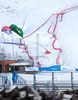 Wind destroyed finish area of the Women Audi FIS Alpine skiing World cup downhill race in Bad Kleinkirchheim, which was canceled due to strong wind gusts. Women Audi FIS Alpine skiing World cup downhill race should be held on the Franz Klammer Course in Bad Kleinkirchheim, Austria on 2015/01/10.
