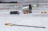 Wind destroyed finish area of the Women Audi FIS Alpine skiing World cup downhill race in Bad Kleinkirchheim, which was canceled due to strong wind gusts. Women Audi FIS Alpine skiing World cup downhill race should be held on the Franz Klammer Course in Bad Kleinkirchheim, Austria on 2015/01/10.
