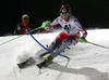 Nicole Hosp of Austria skiing in the first run of the women night slalom race of Audi FIS Alpine skiing World cup Flachau, Austria. Women night slalom race of Audi FIS Alpine skiing World cup season 2014-2015, was held on Tuesday, 13th of January 2015 in Flachau, Austria
