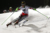 Kathrin Zettel of Austria skiing in the first run of the women night slalom race of Audi FIS Alpine skiing World cup Flachau, Austria. Women night slalom race of Audi FIS Alpine skiing World cup season 2014-2015, was held on Tuesday, 13th of January 2015 in Flachau, Austria
