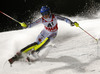 Frida Hansdotter of Sweden skiing in the first run of the women night slalom race of Audi FIS Alpine skiing World cup Flachau, Austria. Women night slalom race of Audi FIS Alpine skiing World cup season 2014-2015, was held on Tuesday, 13th of January 2015 in Flachau, Austria
