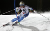 Michelle Gisin of Switzerland skiing in the first run of the women night slalom race of Audi FIS Alpine skiing World cup Flachau, Austria. Women night slalom race of Audi FIS Alpine skiing World cup season 2014-2015, was held on Tuesday, 13th of January 2015 in Flachau, Austria
