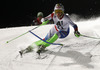 Denise Feierabend of Switzerland skiing in the first run of the women night slalom race of Audi FIS Alpine skiing World cup Flachau, Austria. Women night slalom race of Audi FIS Alpine skiing World cup season 2014-2015, was held on Tuesday, 13th of January 2015 in Flachau, Austria
