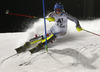 Emelie Wikstroem of Sweden skiing in the first run of the women night slalom race of Audi FIS Alpine skiing World cup Flachau, Austria. Women night slalom race of Audi FIS Alpine skiing World cup season 2014-2015, was held on Tuesday, 13th of January 2015 in Flachau, Austria
