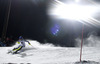 Emelie Wikstroem of Sweden skiing in the first run of the women night slalom race of Audi FIS Alpine skiing World cup Flachau, Austria. Women night slalom race of Audi FIS Alpine skiing World cup season 2014-2015, was held on Tuesday, 13th of January 2015 in Flachau, Austria
