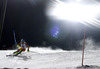 Erin Mielzynski of Canada skiing in the first run of the women night slalom race of Audi FIS Alpine skiing World cup Flachau, Austria. Women night slalom race of Audi FIS Alpine skiing World cup season 2014-2015, was held on Tuesday, 13th of January 2015 in Flachau, Austria
