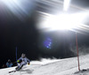 Christina Geiger of Germany skiing in the first run of the women night slalom race of Audi FIS Alpine skiing World cup Flachau, Austria. Women night slalom race of Audi FIS Alpine skiing World cup season 2014-2015, was held on Tuesday, 13th of January 2015 in Flachau, Austria
