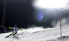 Nathalie Eklund of Sweden skiing in the first run of the women night slalom race of Audi FIS Alpine skiing World cup Flachau, Austria. Women night slalom race of Audi FIS Alpine skiing World cup season 2014-2015, was held on Tuesday, 13th of January 2015 in Flachau, Austria
