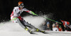 Nicole Hosp of Austria skiing in the first run of the women night slalom race of Audi FIS Alpine skiing World cup Flachau, Austria. Women night slalom race of Audi FIS Alpine skiing World cup season 2014-2015, was held on Tuesday, 13th of January 2015 in Flachau, Austria
