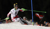 Kathrin Zettel of Austria skiing in the first run of the women night slalom race of Audi FIS Alpine skiing World cup Flachau, Austria. Women night slalom race of Audi FIS Alpine skiing World cup season 2014-2015, was held on Tuesday, 13th of January 2015 in Flachau, Austria
