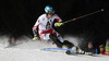 Carmen Thalmann of Austria skiing in the first run of the women night slalom race of Audi FIS Alpine skiing World cup Flachau, Austria. Women night slalom race of Audi FIS Alpine skiing World cup season 2014-2015, was held on Tuesday, 13th of January 2015 in Flachau, Austria
