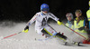 Nathalie Eklund of Sweden skiing in the first run of the women night slalom race of Audi FIS Alpine skiing World cup Flachau, Austria. Women night slalom race of Audi FIS Alpine skiing World cup season 2014-2015, was held on Tuesday, 13th of January 2015 in Flachau, Austria
