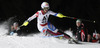 Charlotte Chable of Switzerland skiing in the first run of the women night slalom race of Audi FIS Alpine skiing World cup Flachau, Austria. Women night slalom race of Audi FIS Alpine skiing World cup season 2014-2015, was held on Tuesday, 13th of January 2015 in Flachau, Austria
