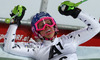 Fifth placed Veronika Velez Zuzulova of Slovakia reacts in finish of the second run of the women night slalom race of Audi FIS Alpine skiing World cup Flachau, Austria. Women night slalom race of Audi FIS Alpine skiing World cup season 2014-2015, was held on Tuesday, 13th of January 2015 in Flachau, Austria
