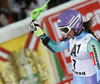 Second placed Tina Maze of Slovenia reacts in finish of the second run of the women night slalom race of Audi FIS Alpine skiing World cup Flachau, Austria. Women night slalom race of Audi FIS Alpine skiing World cup season 2014-2015, was held on Tuesday, 13th of January 2015 in Flachau, Austria
