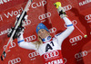 Winner Frida Hansdotter of Sweden celebrates her victory in the women night slalom race of Audi FIS Alpine skiing World cup Flachau, Austria. Women night slalom race of Audi FIS Alpine skiing World cup season 2014-2015, was held on Tuesday, 13th of January 2015 in Flachau, Austria
