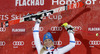 Winner Frida Hansdotter of Sweden celebrates her victory in the women night slalom race of Audi FIS Alpine skiing World cup Flachau, Austria. Women night slalom race of Audi FIS Alpine skiing World cup season 2014-2015, was held on Tuesday, 13th of January 2015 in Flachau, Austria
