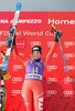 1st placed Elena Fanchini of Italy Celebrate on Podium during the award ceremony for the ladies Downhill of the Cortina FIS Ski Alpine World Cup at the Olympia delle Tofane course in Cortina d Ampezzo, Italy on 2015/01/16.
