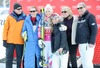 Lindy Lund, (Mother, Lindsey Vonn (USA, 1. Platz), Laura Kildow Sister, Alan Kildow (Father) after the ladies Downhill of the Cortina FIS Ski Alpine World Cup at the Olympia delle Tofane course in Cortina d Ampezzo, Italy on 2015/01/18.
