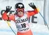 Elena Fanchini of Italy reacts after her run of the ladies Downhill of the Cortina FIS Ski Alpine World Cup at the Olympia delle Tofane course in Cortina d Ampezzo, Italy on 2015/01/18.
