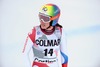 Dominique Gisin of Switzerland reacts after her run of the ladies Downhill of the Cortina FIS Ski Alpine World Cup at the Olympia delle Tofane course in Cortina d Ampezzo, Italy on 2015/01/18.
