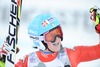 3rd placed Daniela Merighetti of Italy reacts after her run of the ladies Downhill of the Cortina FIS Ski Alpine World Cup at the Olympia delle Tofane course in Cortina d Ampezzo, Italy on 2015/01/18.
