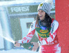 2nd placed Anna Fenninger of Austria Celebrate on Podium during the award ceremony for the ladies SuperG of the Cortina FIS Ski Alpine World Cup at the Olympia delle Tofane course in Cortina d Ampezzo, Italy on 2015/01/19.
