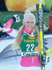 1st placed Lindsey Vonn of the USA Celebrate on Podium during the award ceremony for the ladies SuperG of the Cortina FIS Ski Alpine World Cup at the Olympia delle Tofane course in Cortina d Ampezzo, Italy on 2015/01/19.
