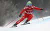 Winner Dominik Paris of Italy skiing in the men super-g race of Audi FIS Alpine skiing World cup in Kitzbuehel, Austria. Men super-g race of Audi FIS Alpine skiing World cup season 2014-2015, was held on Friday, 23rd of January 2015 on Hahnenkamm course in Kitzbuehel, Austria
