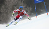 Second placed Matthias Mayer of Austria skiing in the men super-g race of Audi FIS Alpine skiing World cup in Kitzbuehel, Austria. Men super-g race of Audi FIS Alpine skiing World cup season 2014-2015, was held on Friday, 23rd of January 2015 on Hahnenkamm course in Kitzbuehel, Austria
